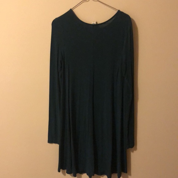 Fit & Flare Forrest Green Long Sleeve Dress - Picture 3 of 4
